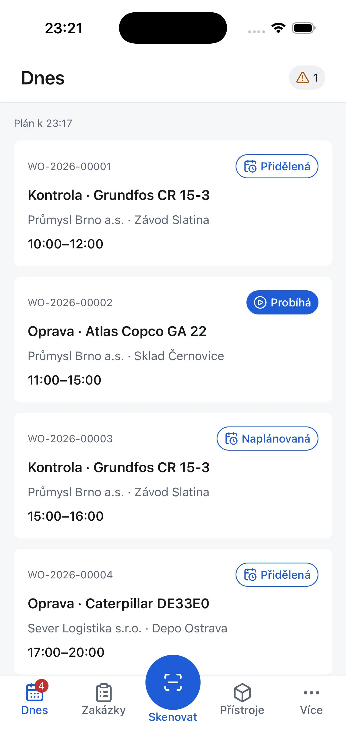 Avenoria: today's work orders