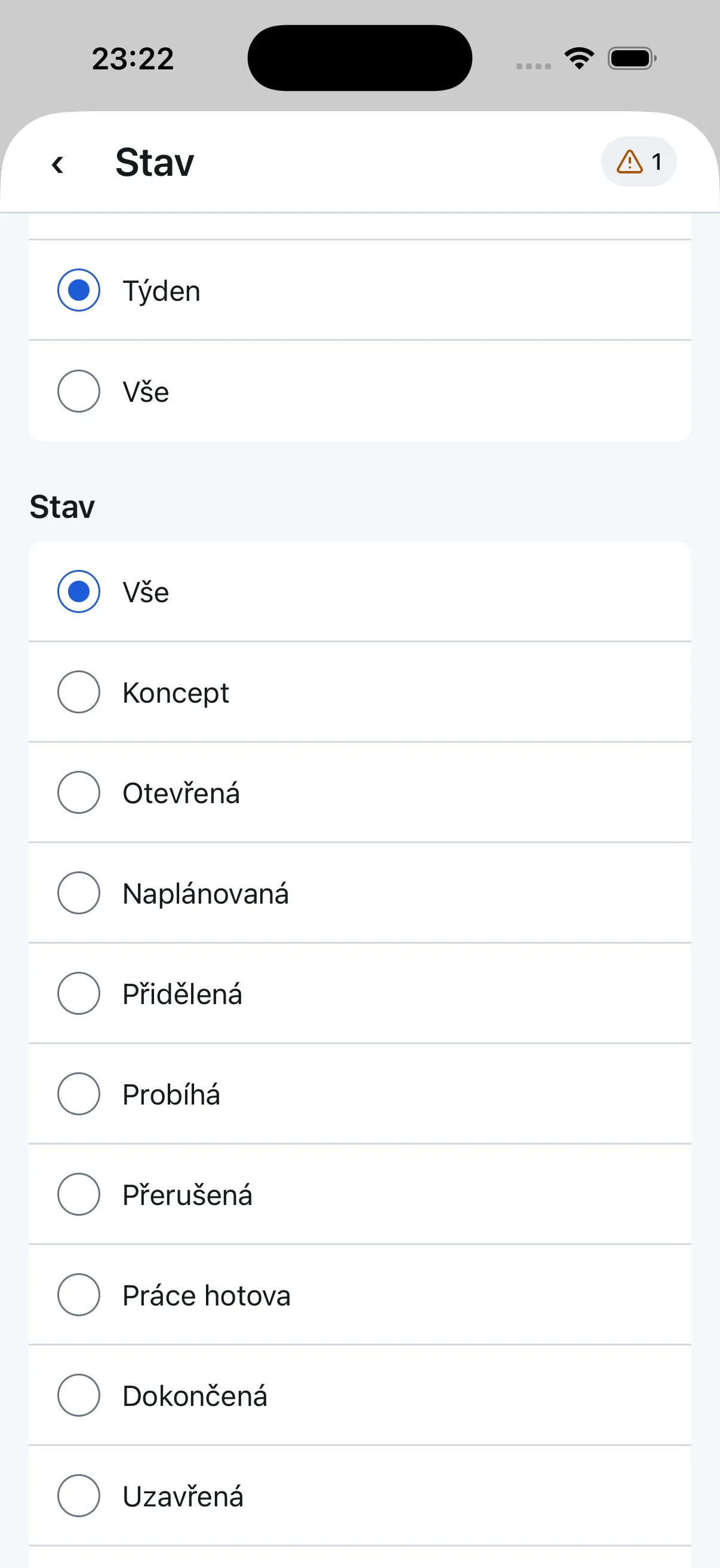Avenoria: work-order filter